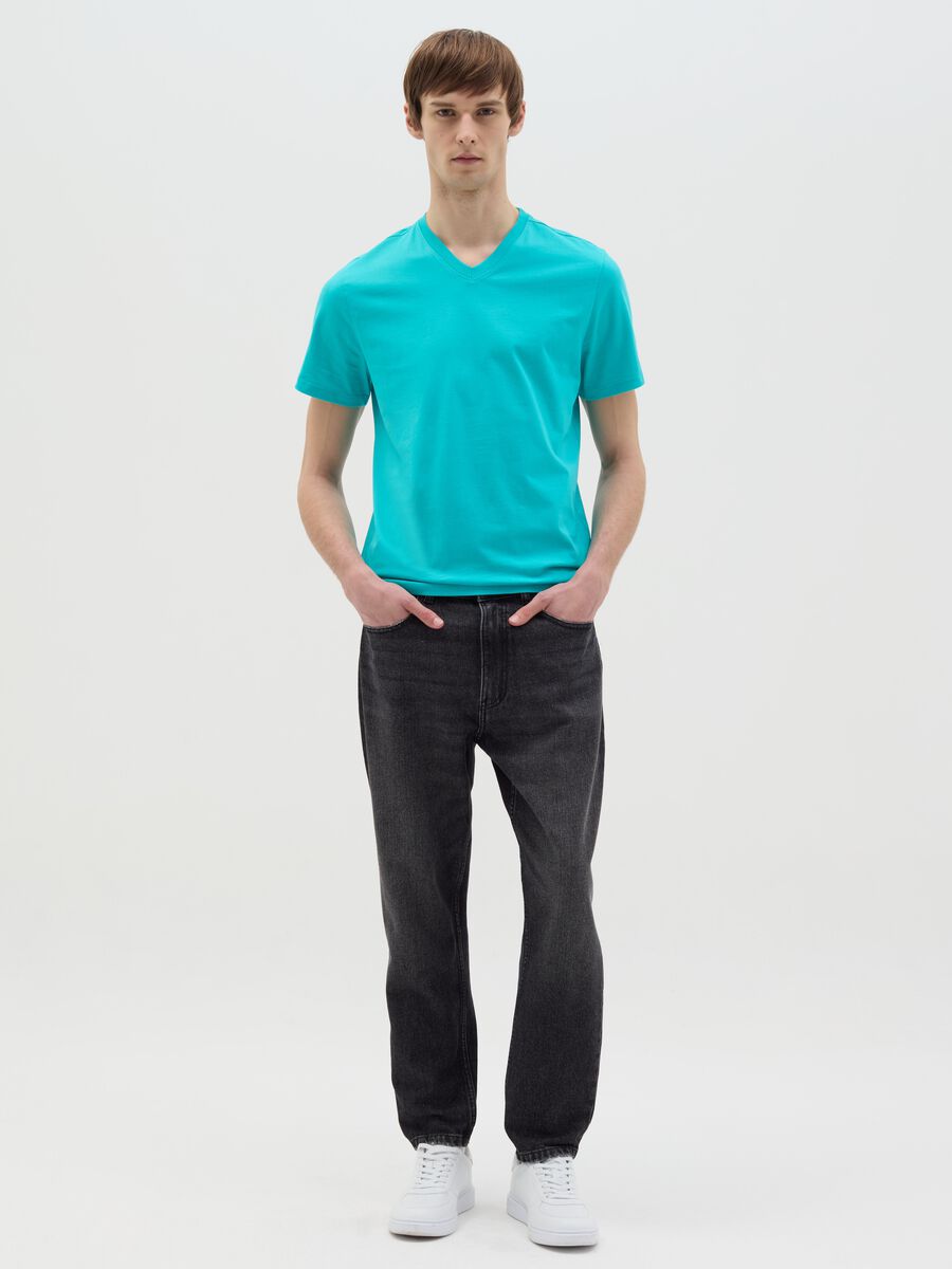 Organic cotton T-shirt with V neck_1
