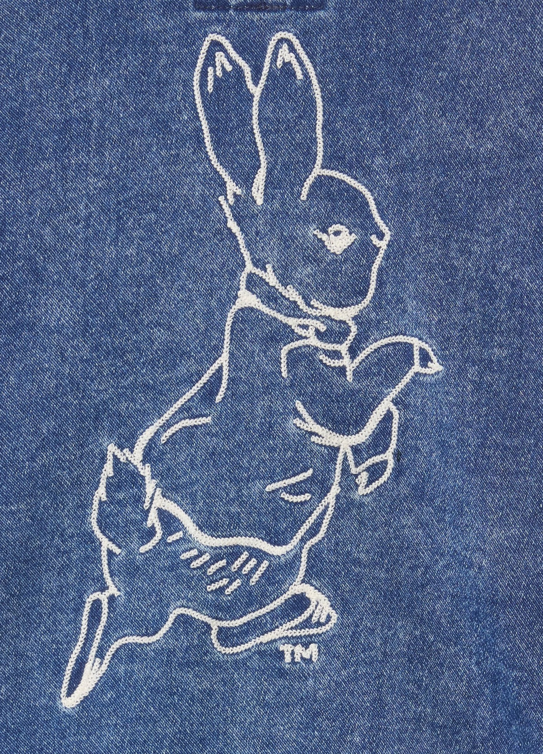 Blue Denim Jacket with Peter Rabbit Embroidery