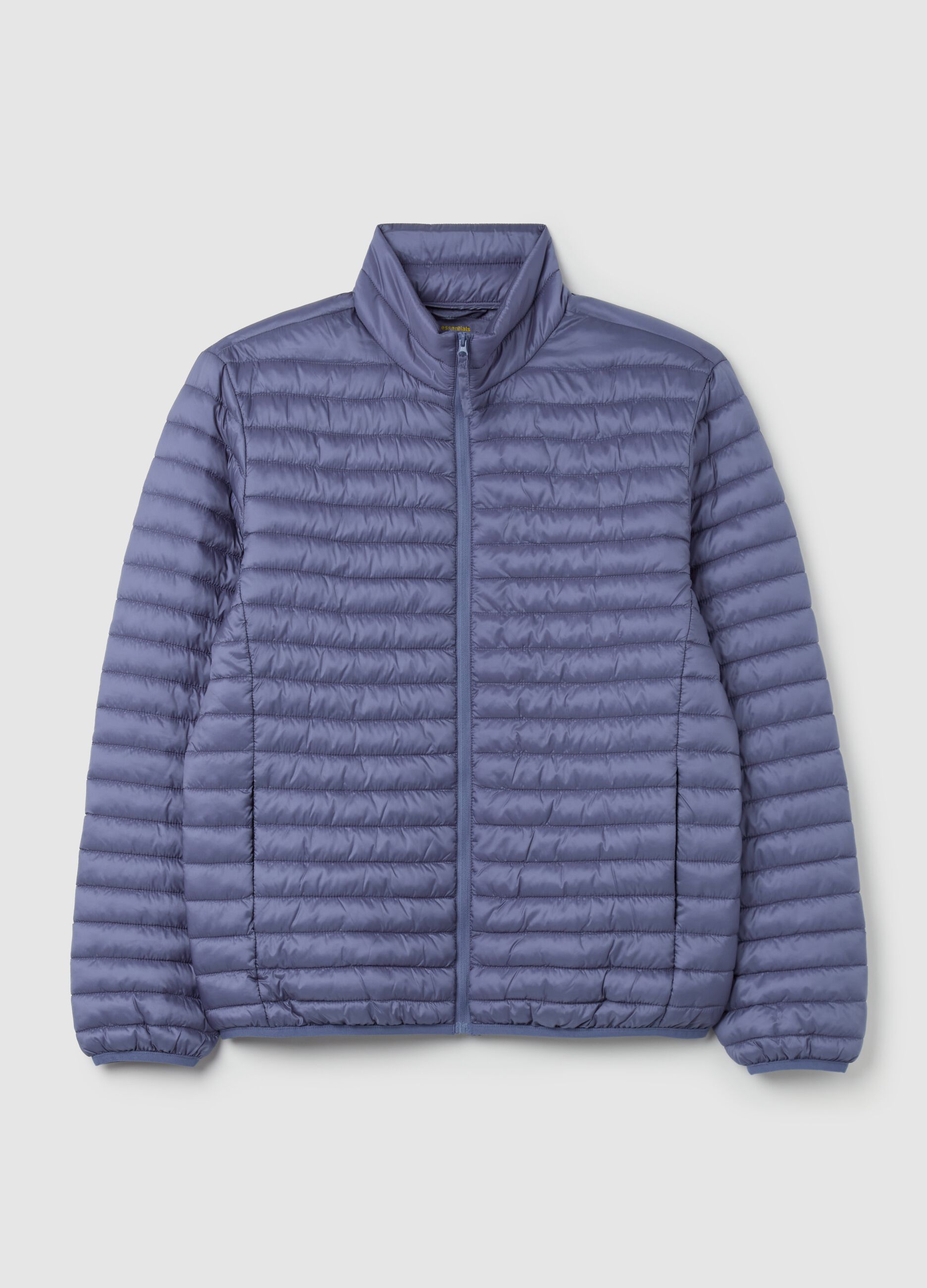 Full-zip ultralight quilted down jacket