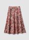 Multicolour cotton and linen-blend midi skirt_0