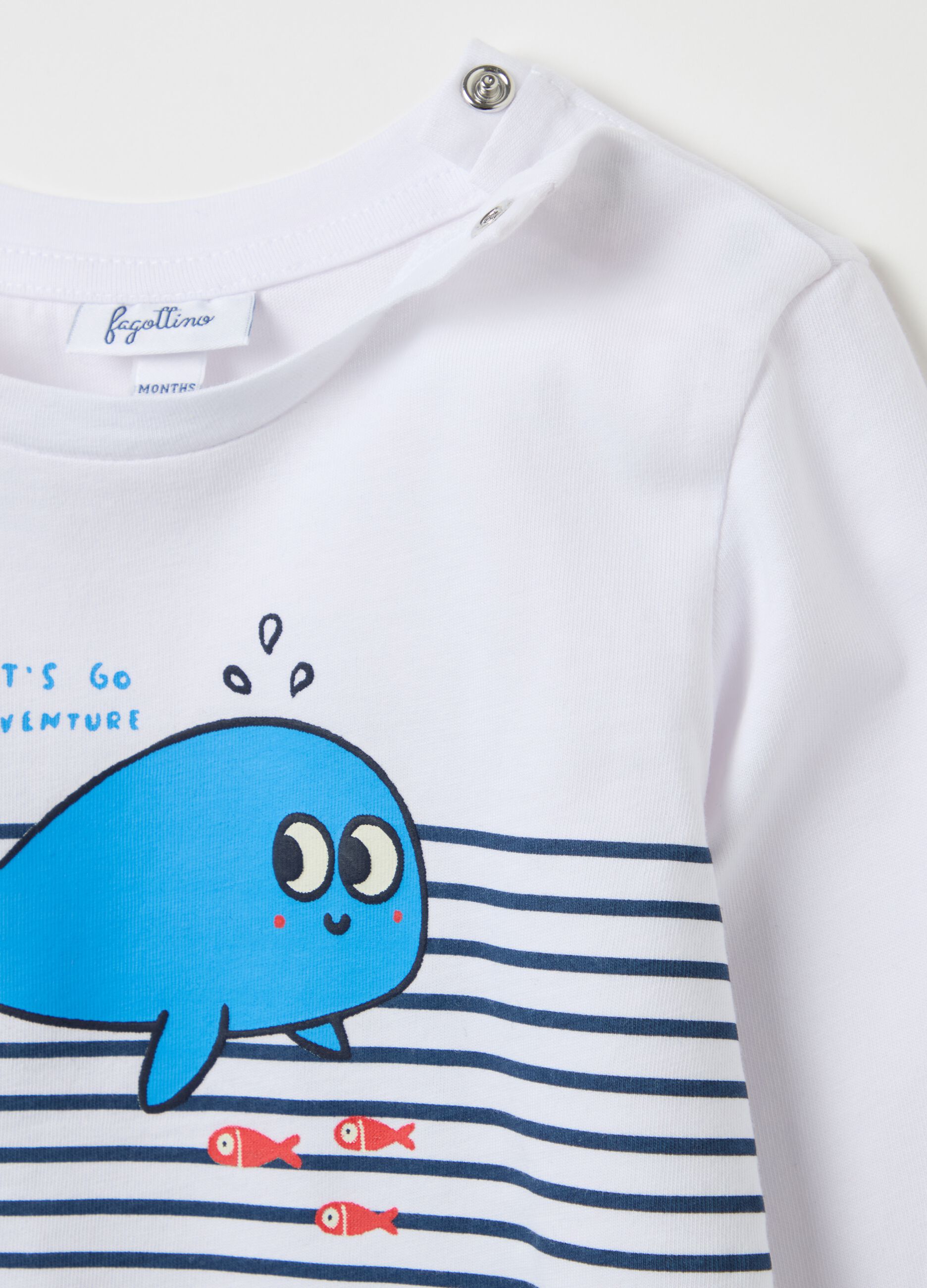 T-shirt maniche lunghe in cotone con stampa 