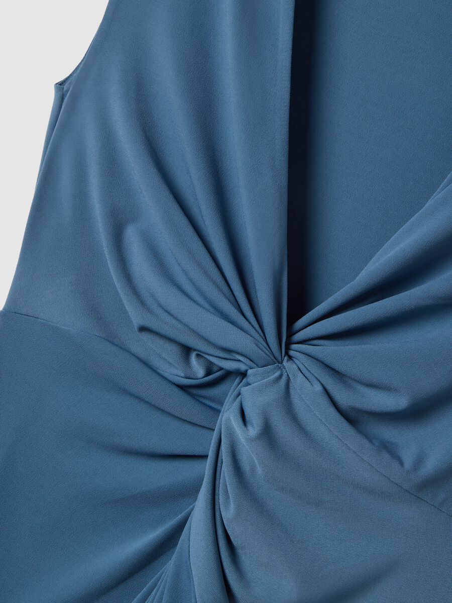 Blue maternity dress in stretch fabric_5