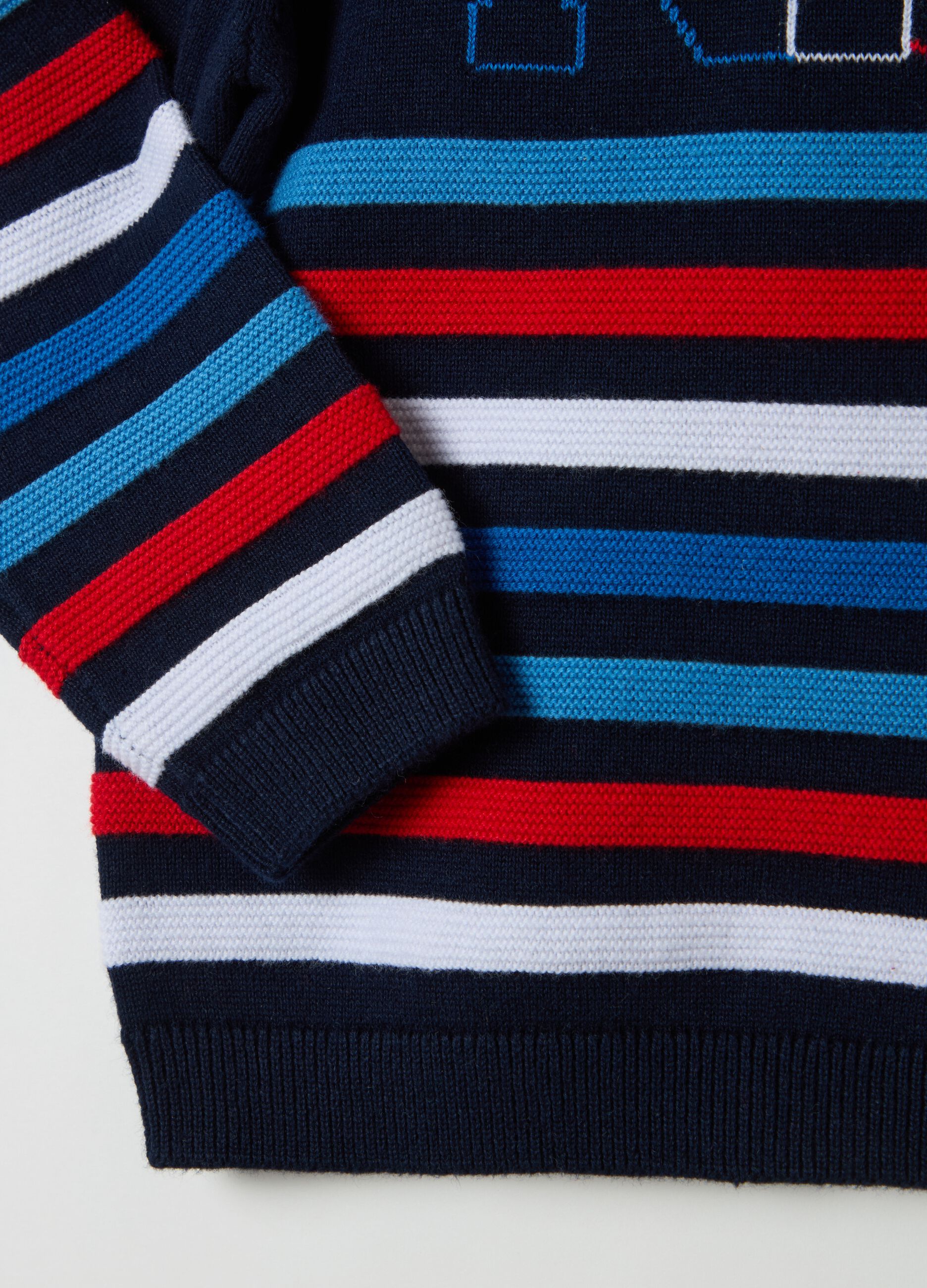 Pullover a righe con lettering "NYC"