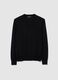 Pure black merino wool jumper regular fit with crew neck_4