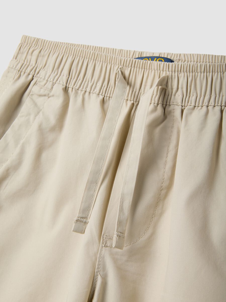 Children's pure cotton beige shorts regular fit_2