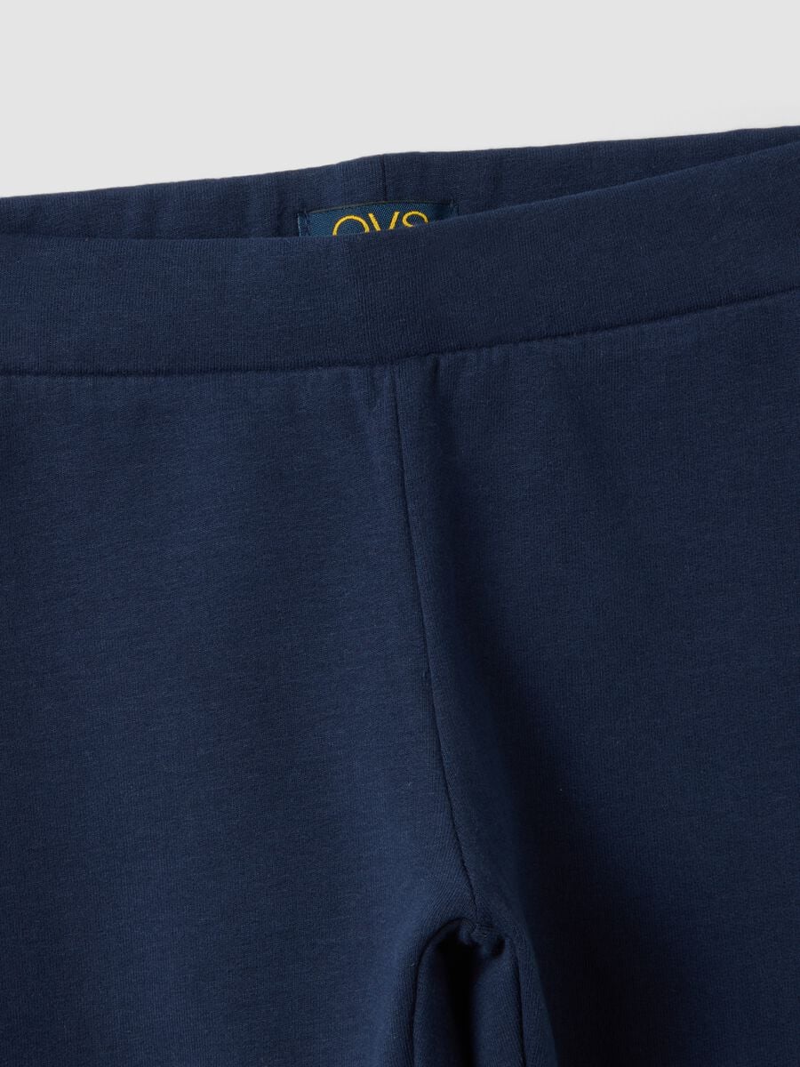 Leggings blu in cotone organico elasticizzato skinny fit_3