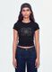 Black fitted stretch-cotton T-shirt with rhinestone embellishment_1