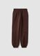 Pantaloni jogger marroni in misto cotone con vita elasticizzata regular fit_4