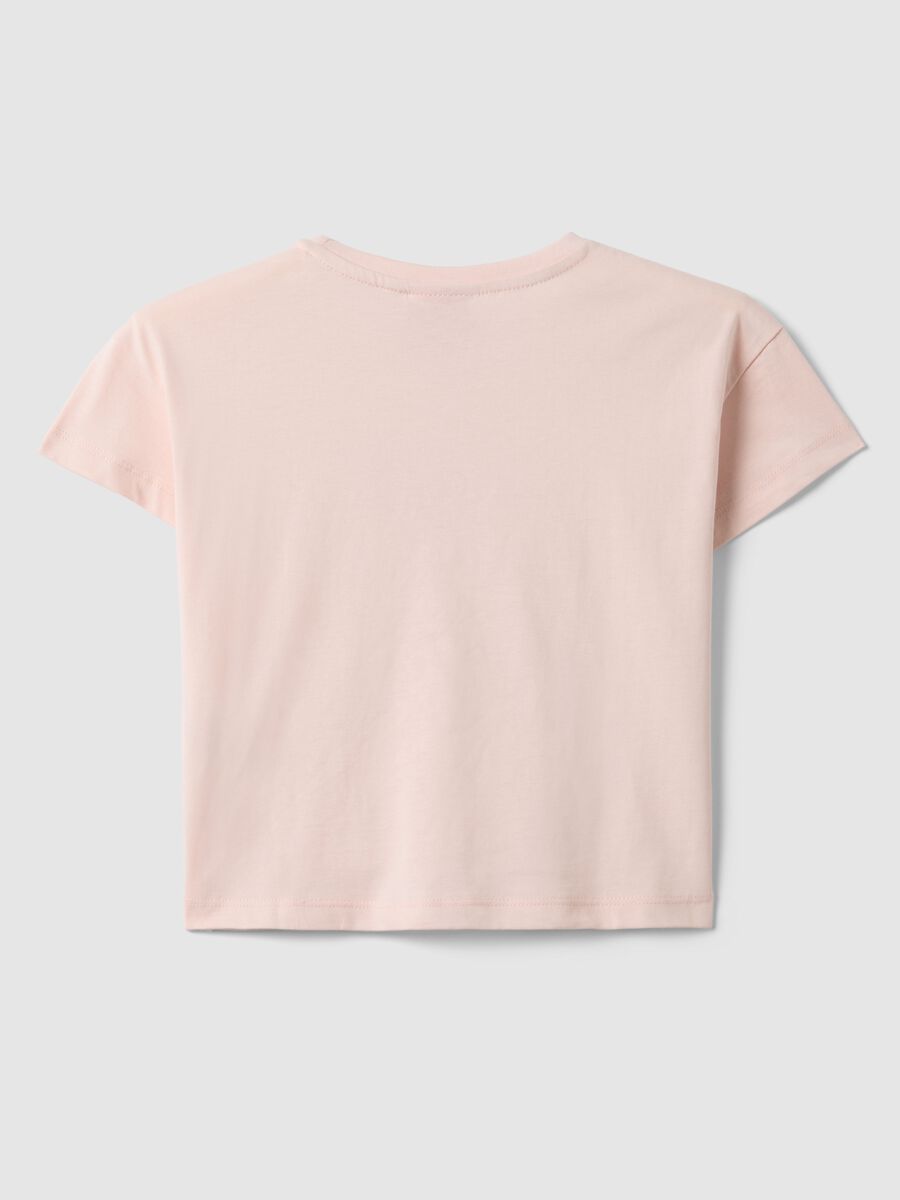 Girl's regular fit pink pure cotton t-shirt with print_1