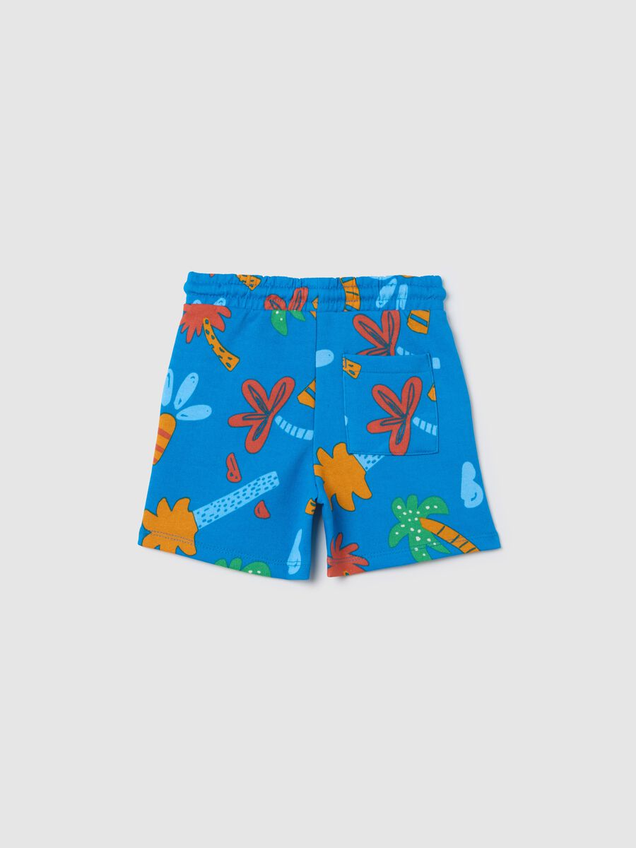 Multicolor pure cotton regular fit children's shorts with pattern_1