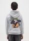 Grey cotton blend kids' sweatshirt with Naruto logo_1