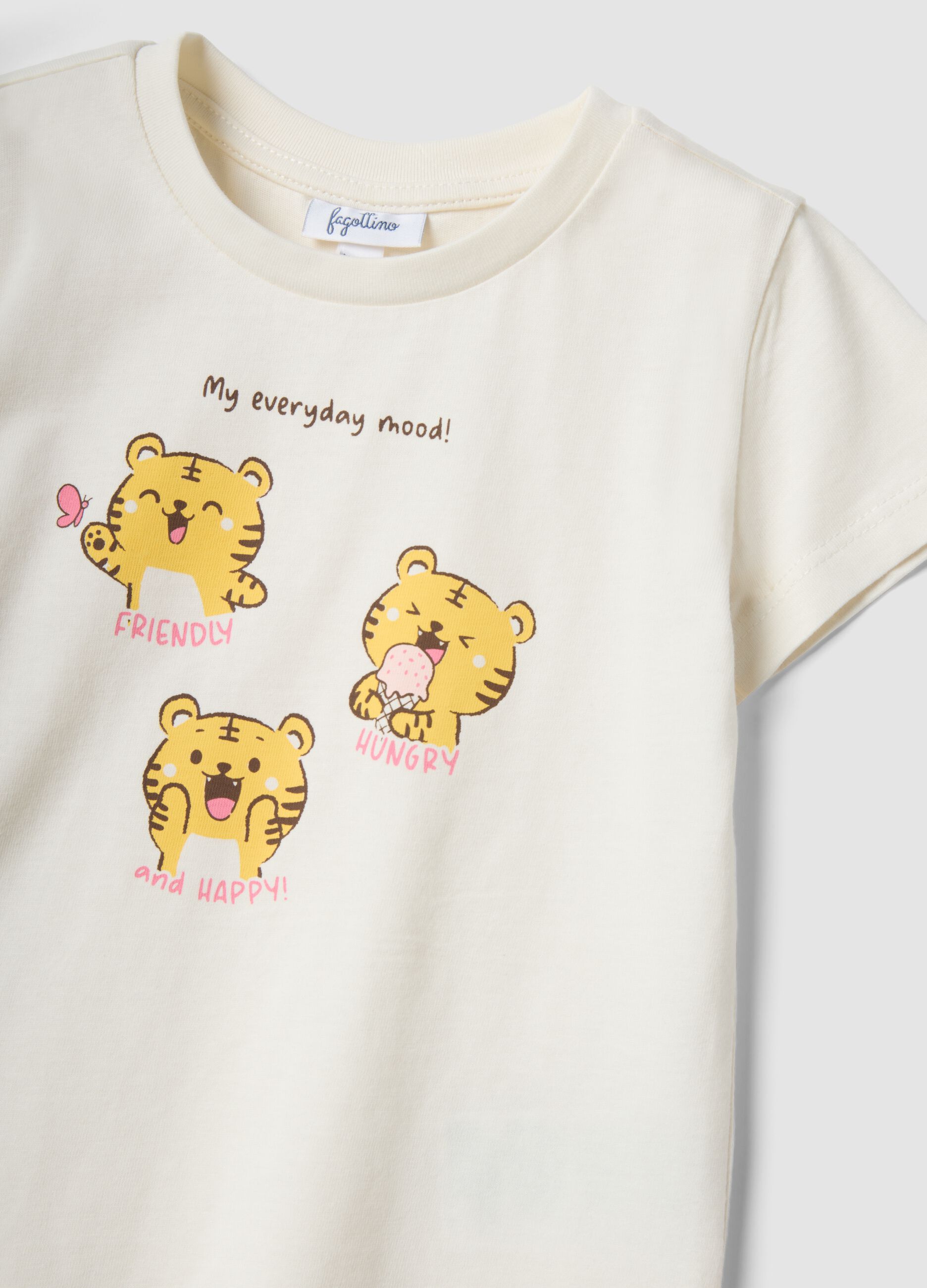 Girls&rsquo; pure cotton multicolour set with print, regular fit