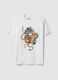 White pure cotton t-shirt regular fit with graphic_4