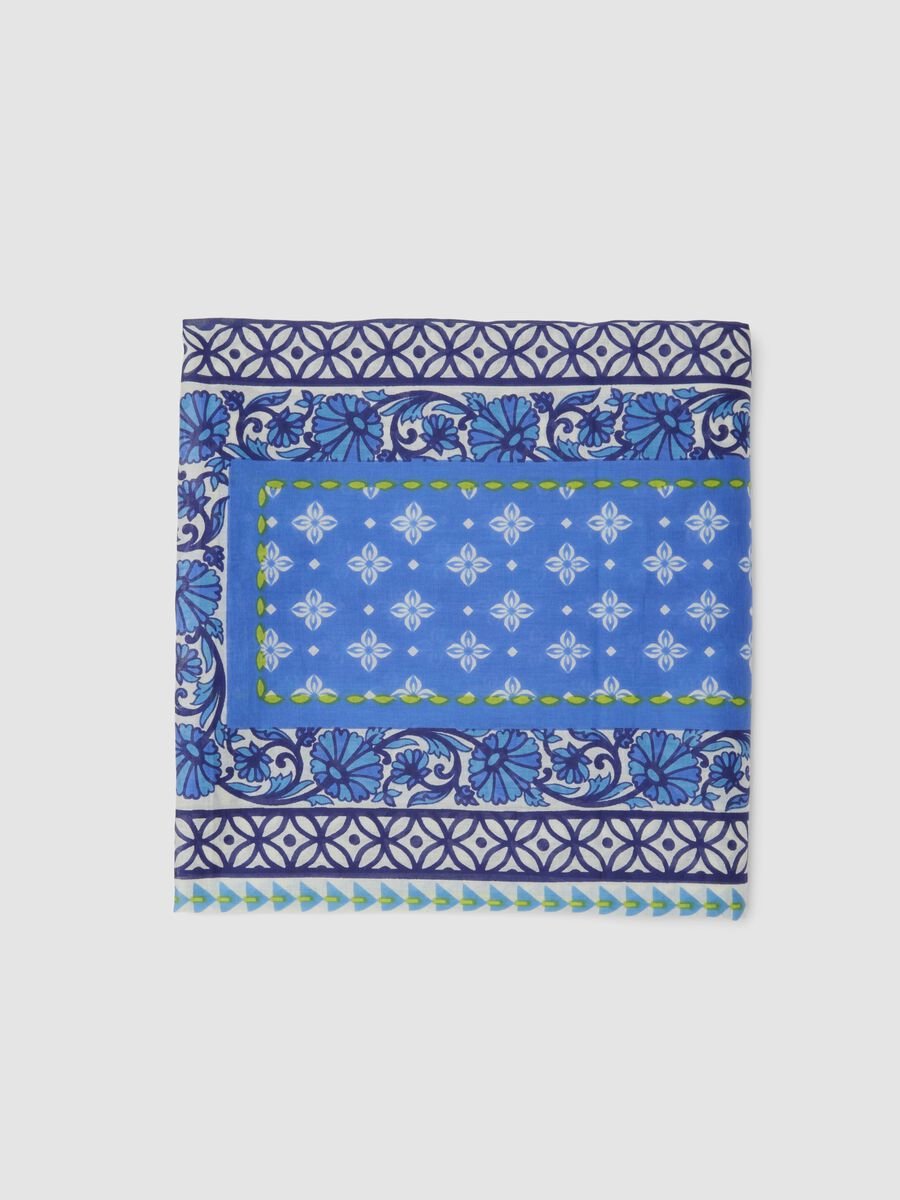 Blue pure cotton printed sarong_5