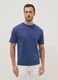 Short-sleeve pure cotton blue relaxed fit T-shirt_0