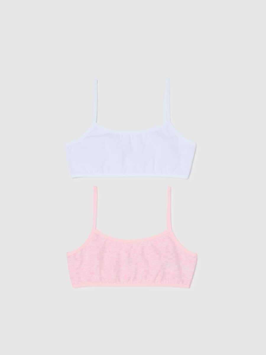 Multicolour stretch cotton comfortable bras twin pack for girls_0