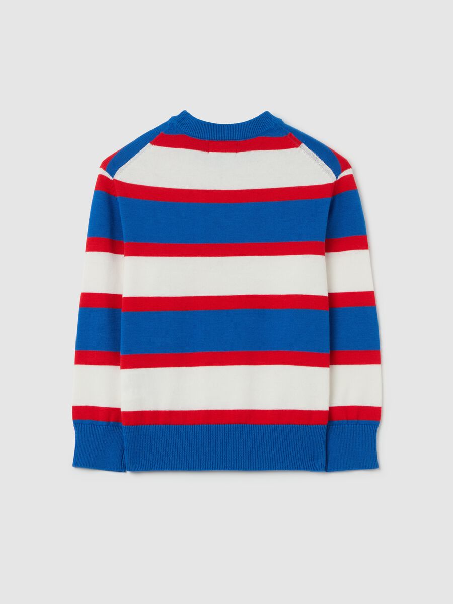 Pullover in cotone in fantasia a righe _1