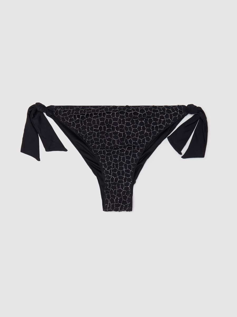 Mixed fabric women’s briefs with details in black metallic fibre_0