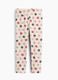 Beige stretch cotton leggings with floral print_0