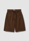 Brown pure cotton Bermuda shorts_4