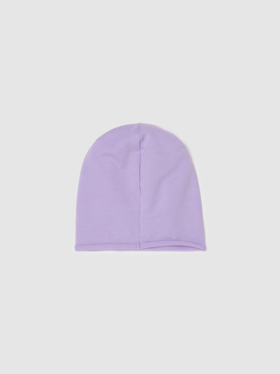 Printed jersey beanie hat_1