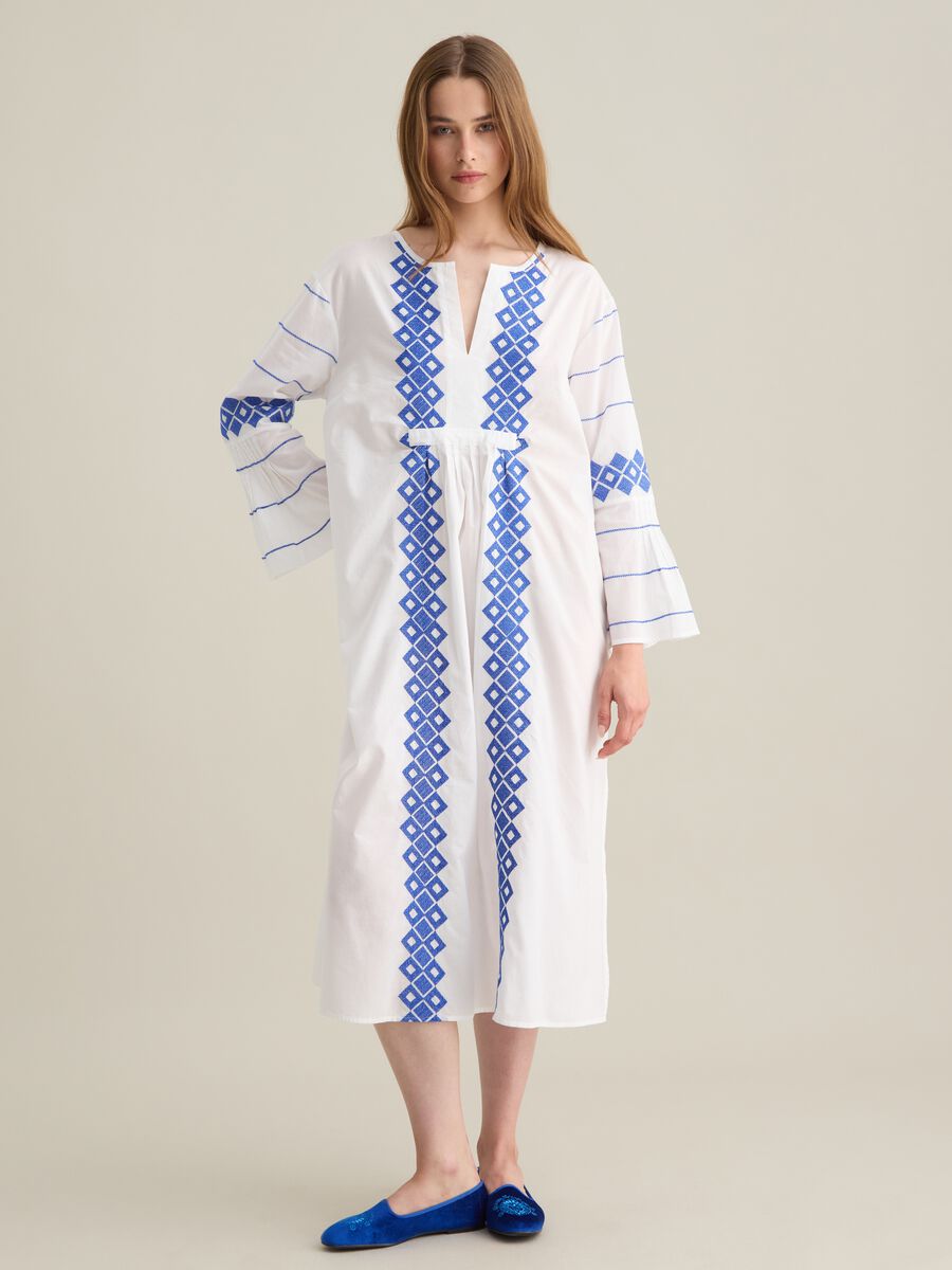 Women's dress in pure cotton multicolor regular fit_0