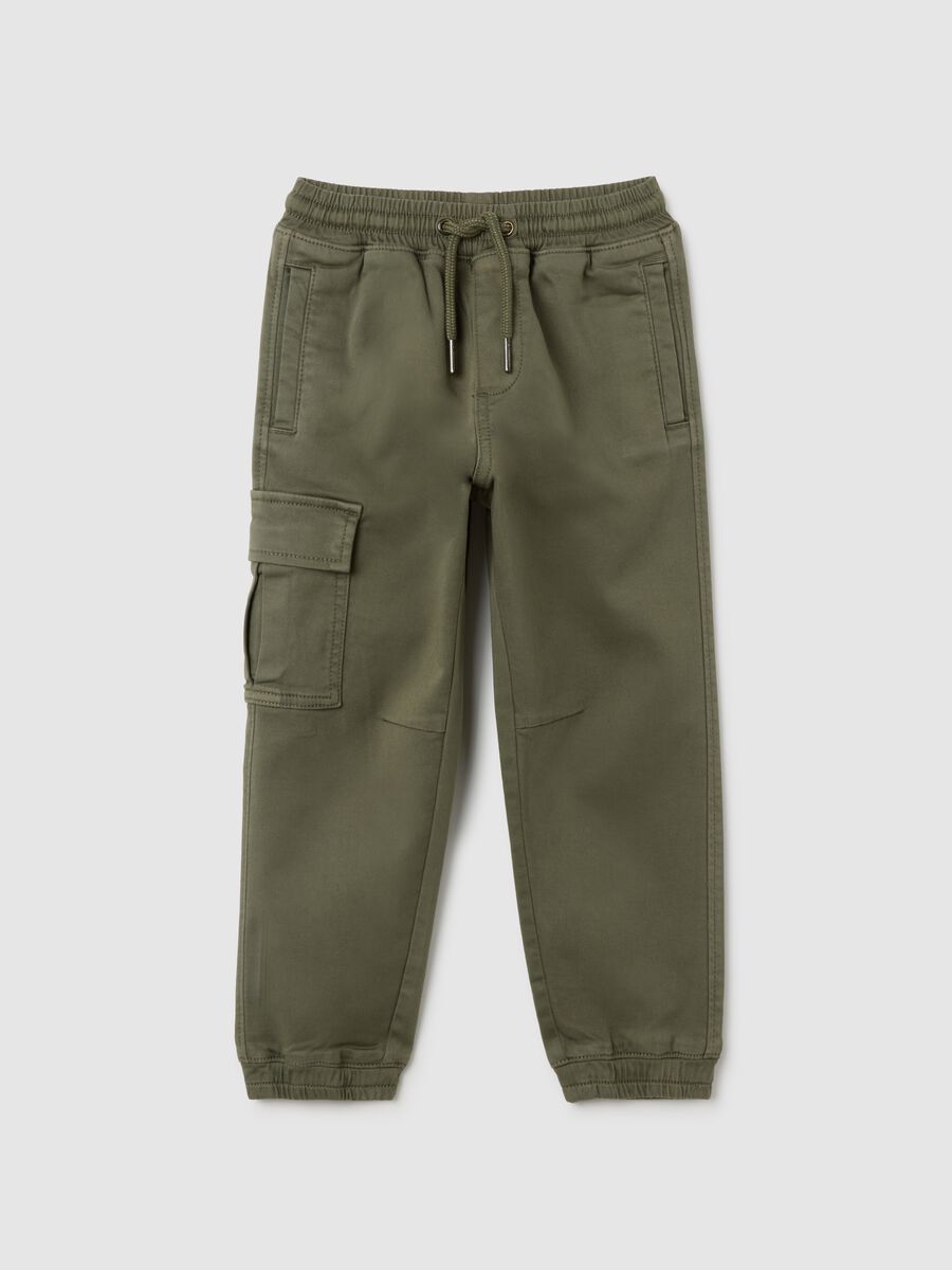 Pantaloni da bambino in cotone verde_0