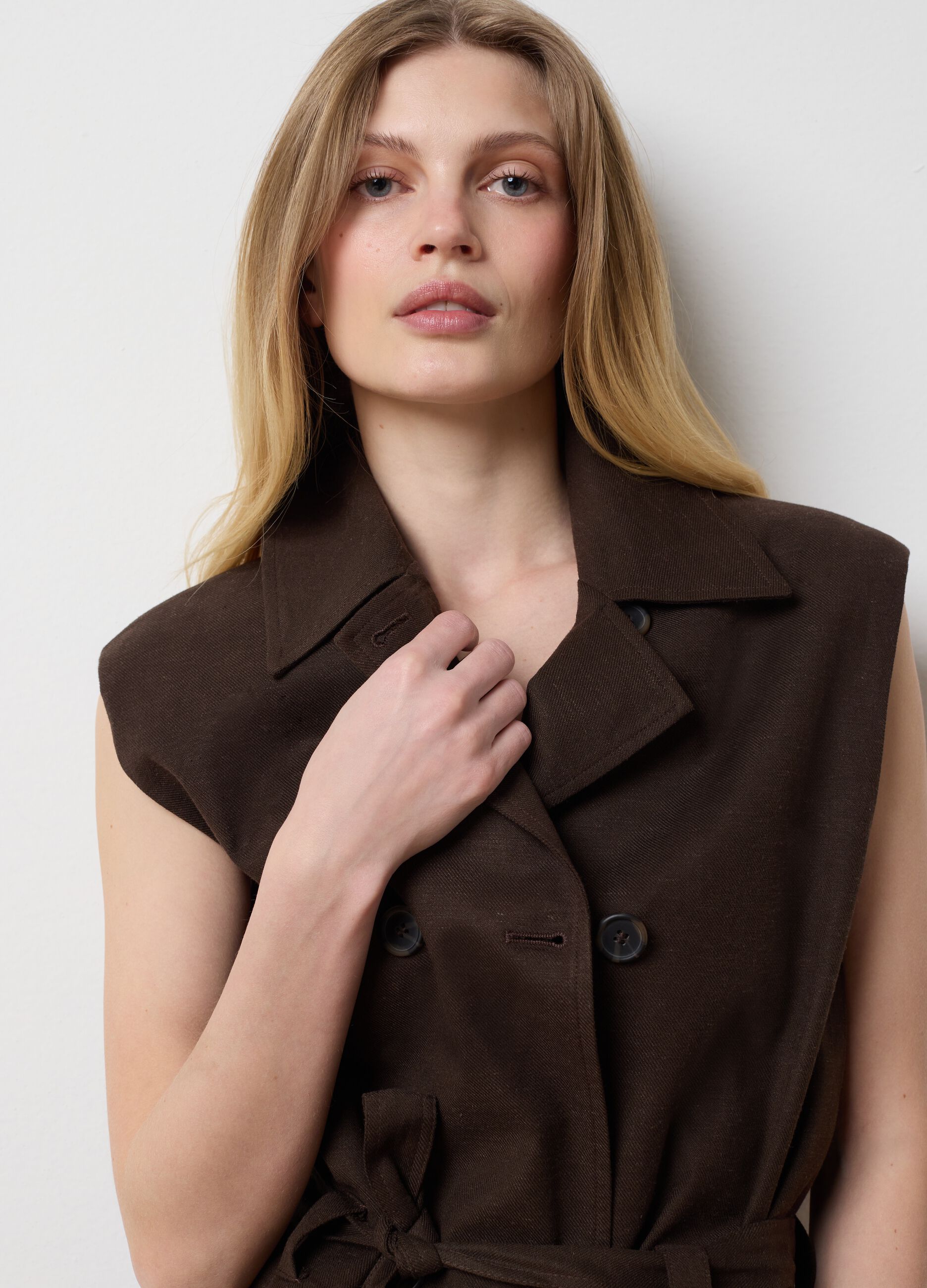 Gilet marrone doppiopetto