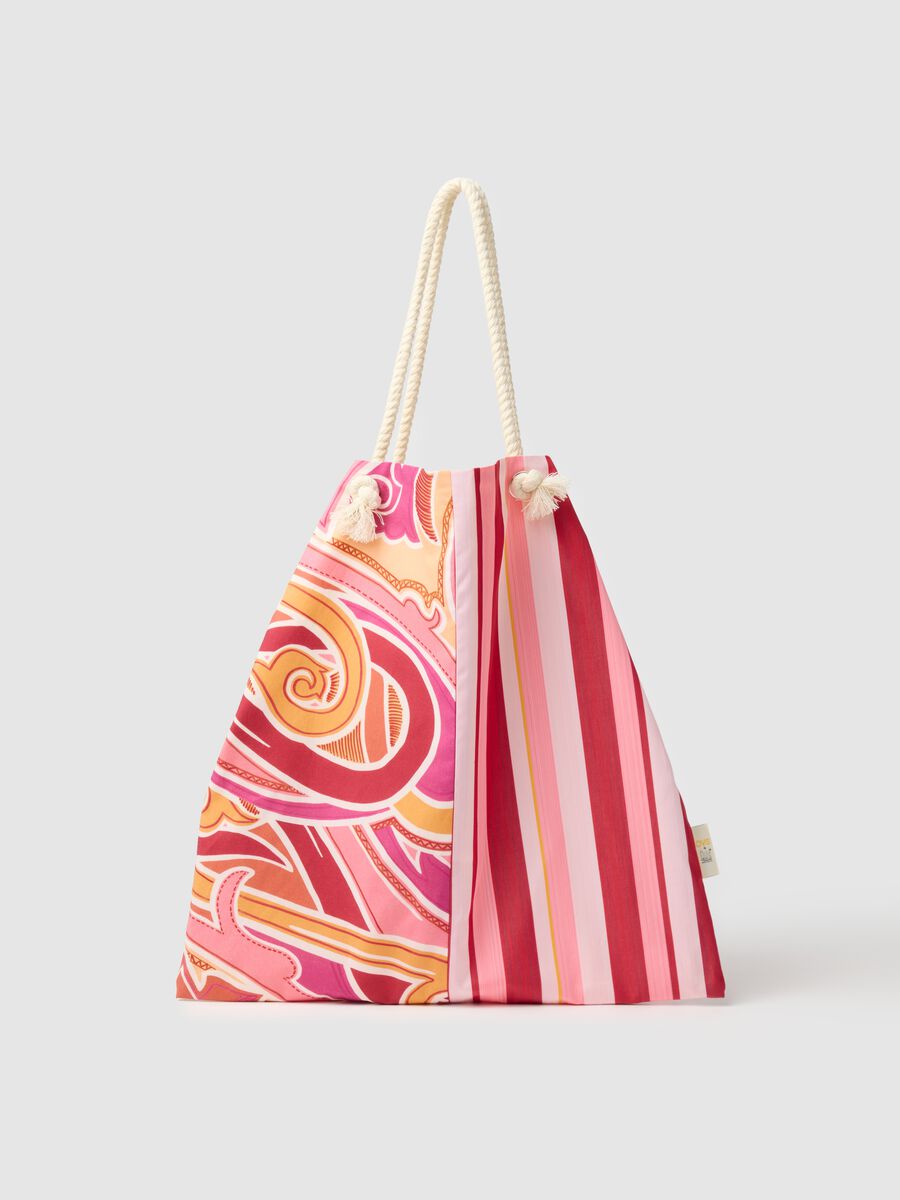 Women's multicolour pure cotton shopper bag QUID_2