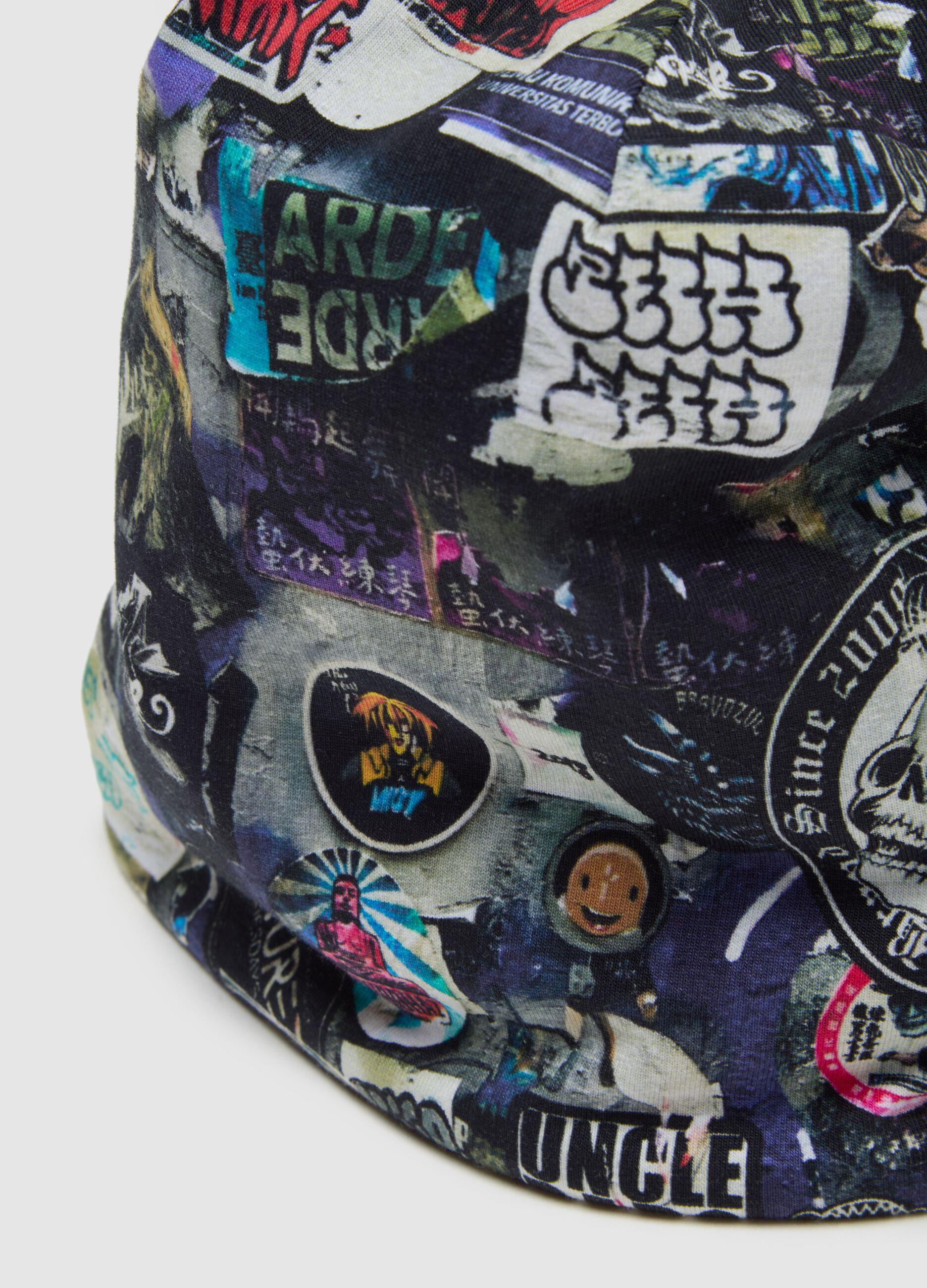 Elasticated multicolour cotton boy's beanie