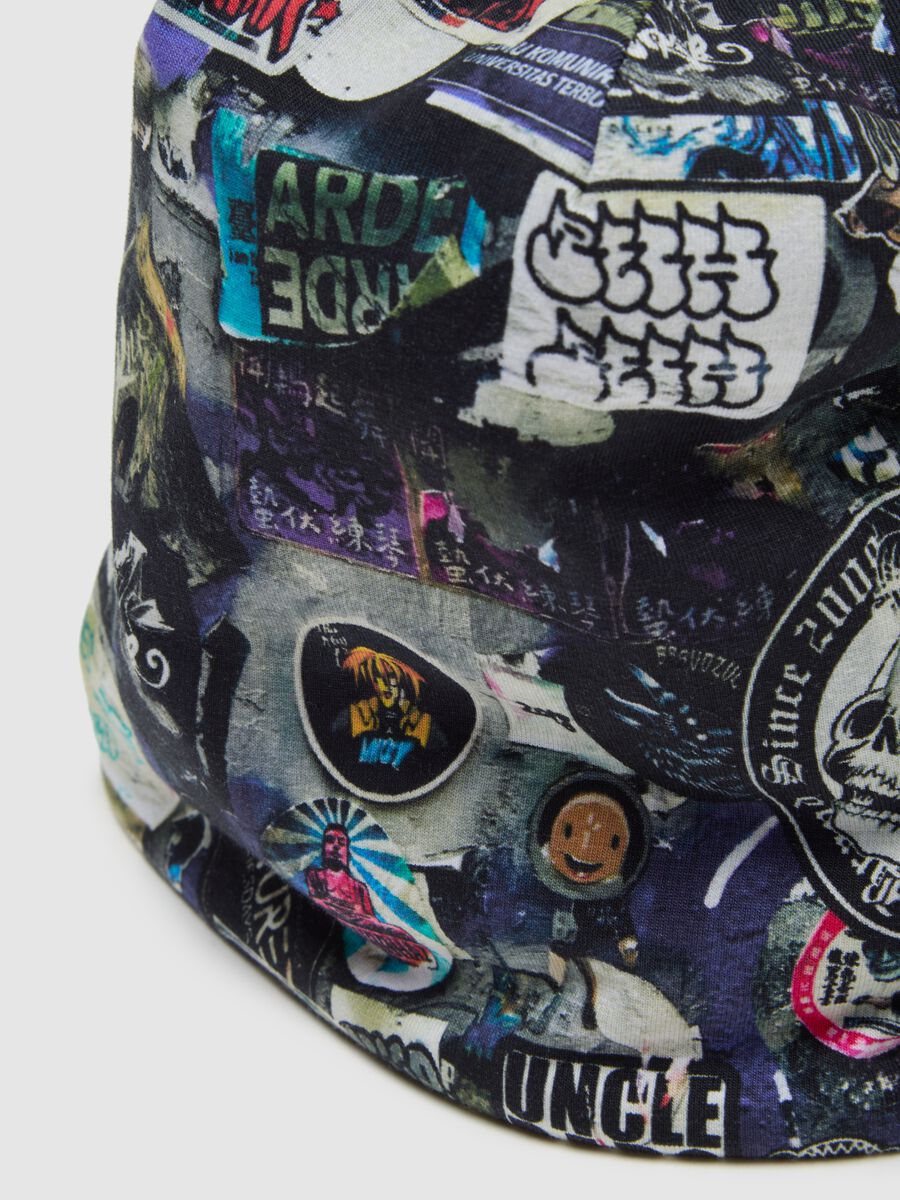 Elasticated multicolour cotton boy's beanie_2