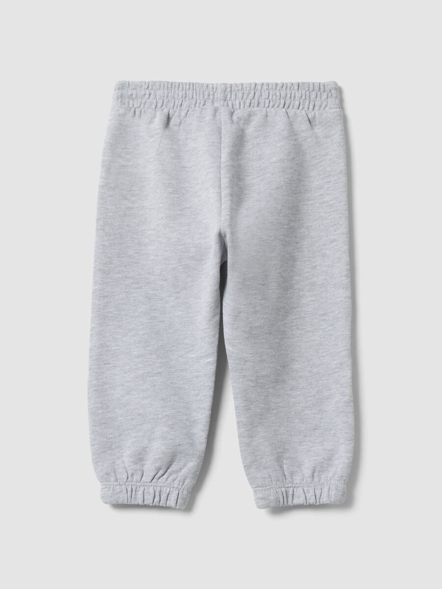 Pantaloni jogger grigi in puro cotone per bimba_1