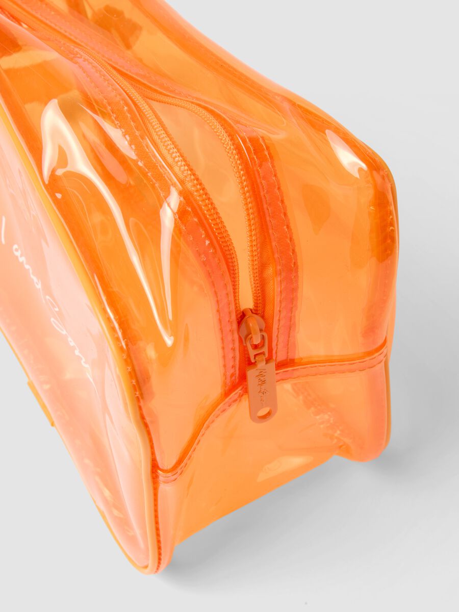 Beauty case arancione con chiusura a cerniera_2
