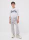 Grey pure organic cotton jogger trousers for boys, relaxed fit_0