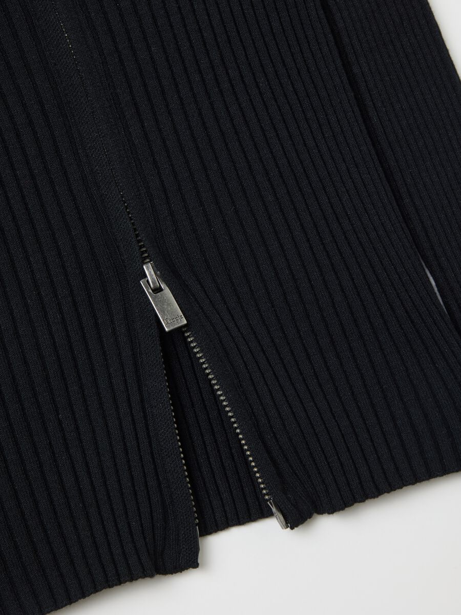 Full-Zip Ribbed Knit Black_8