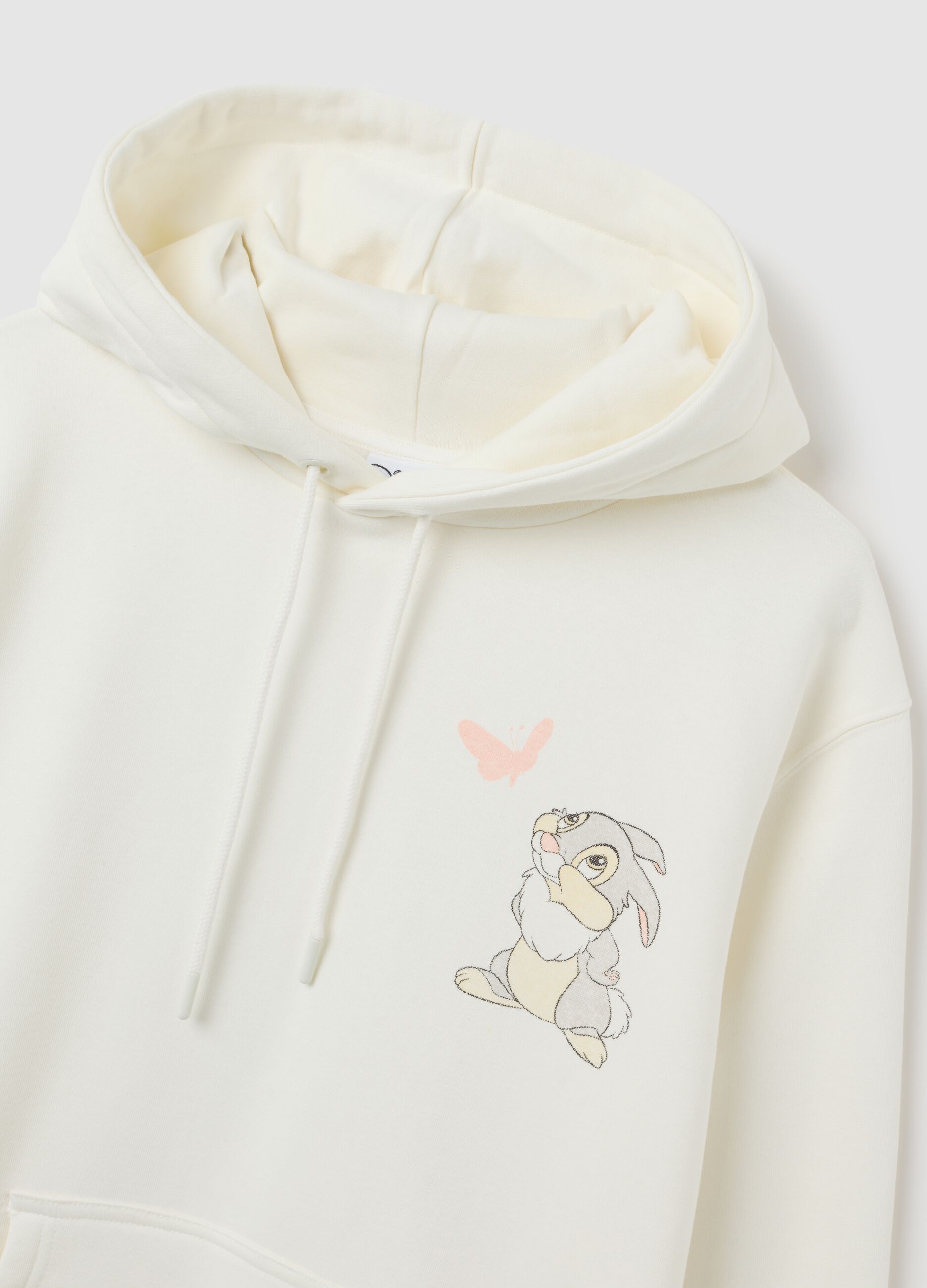 White cotton blend regular fit sweatshirt with print