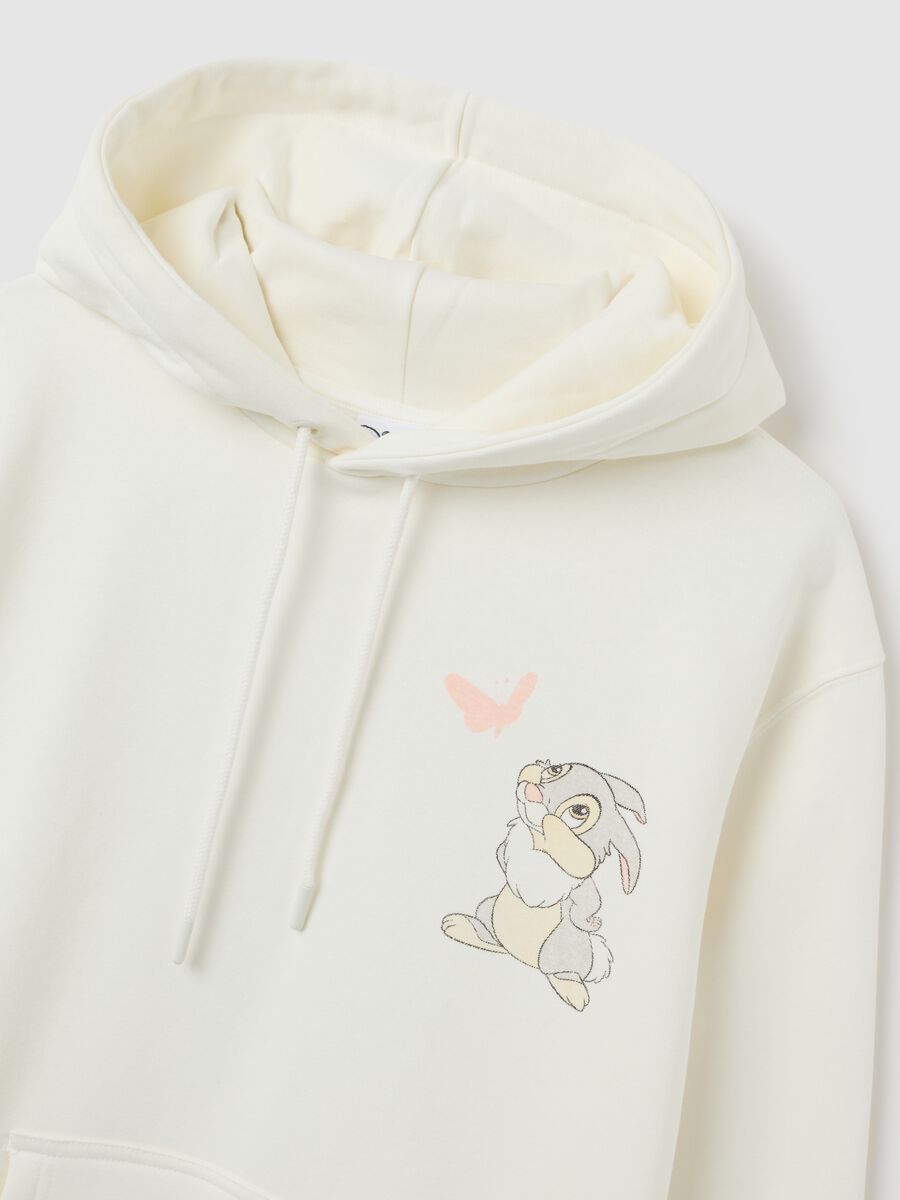 White cotton blend regular fit sweatshirt with print_5