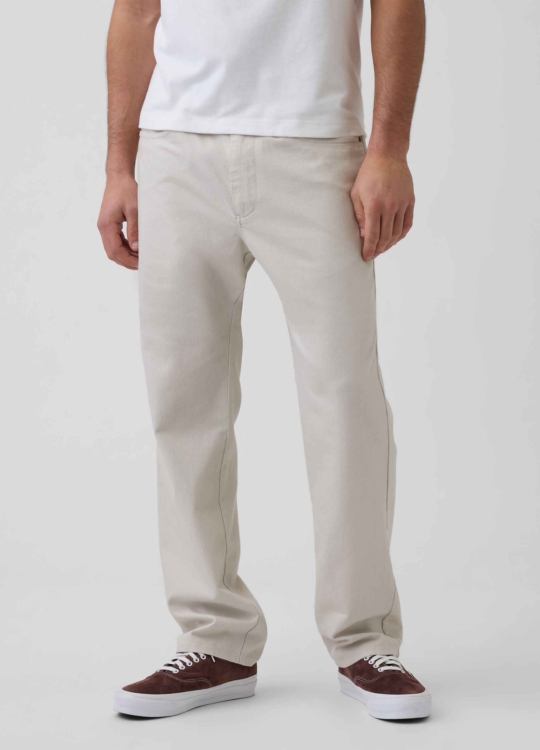 Linen and cotton blend trousers