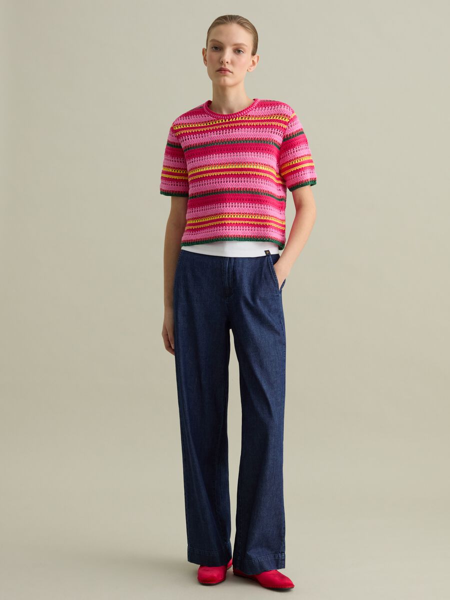 Multicoloured striped crochet sweater_1