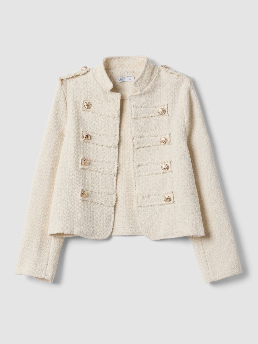 Beige cotton and viscose blend jacket_4