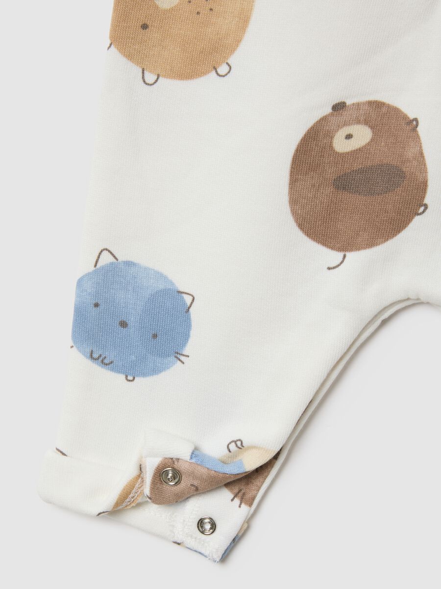 Tutina da neonato in puro cotone multicolor con stampa_3