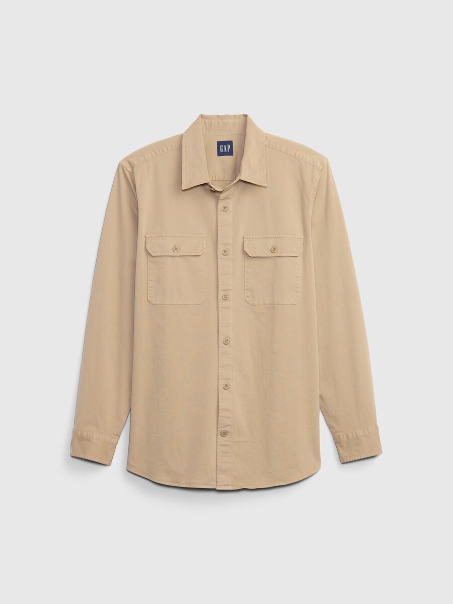 Shacket in twill con tasche_3