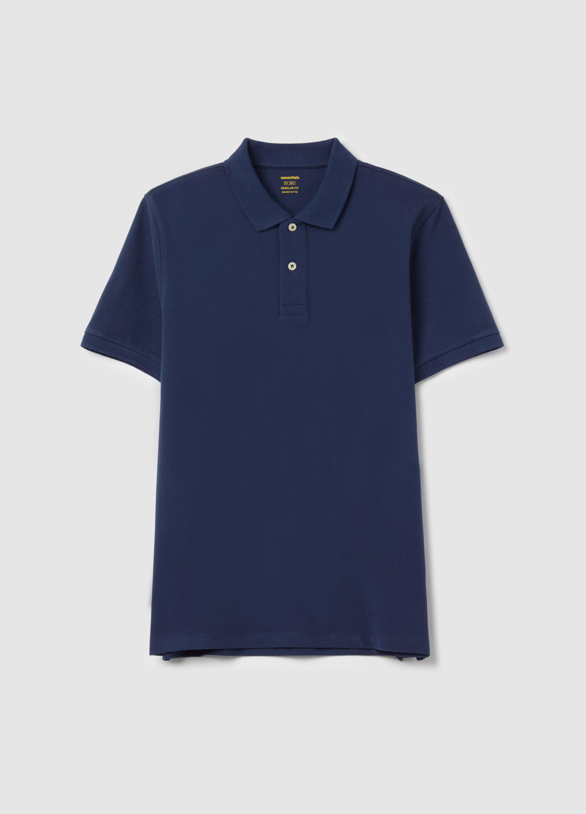 Solid colour polo shirt in organic cotton