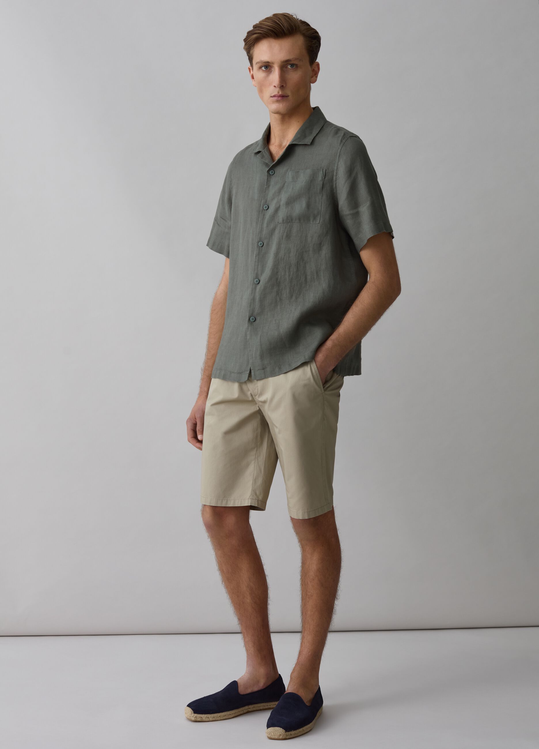 Stretch cotton chino Bermuda shorts