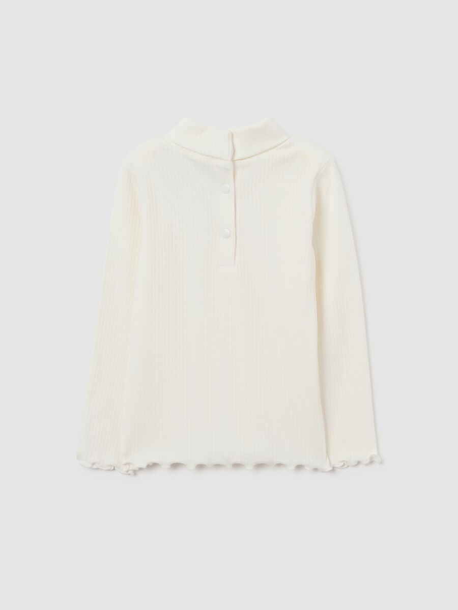 Girl's white regular fit cotton blend top_1