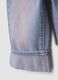 Blue denim straight-fit jeans in pure cotton with turn-up cuffs for baby girl_3