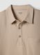 Polo beige a maniche corte in tessuto elasticizzato_5