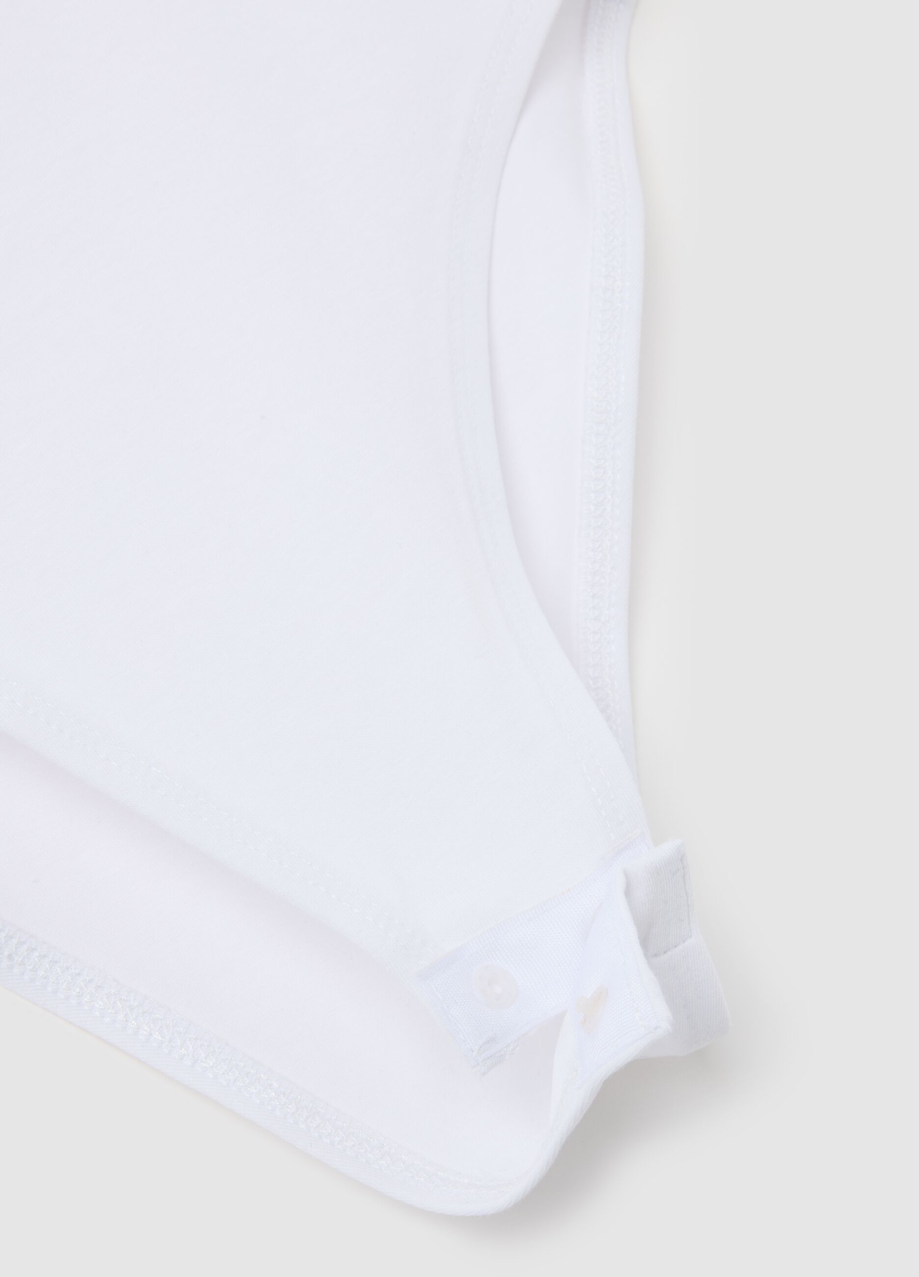 Women's white regular fit stretch cotton bodysuit