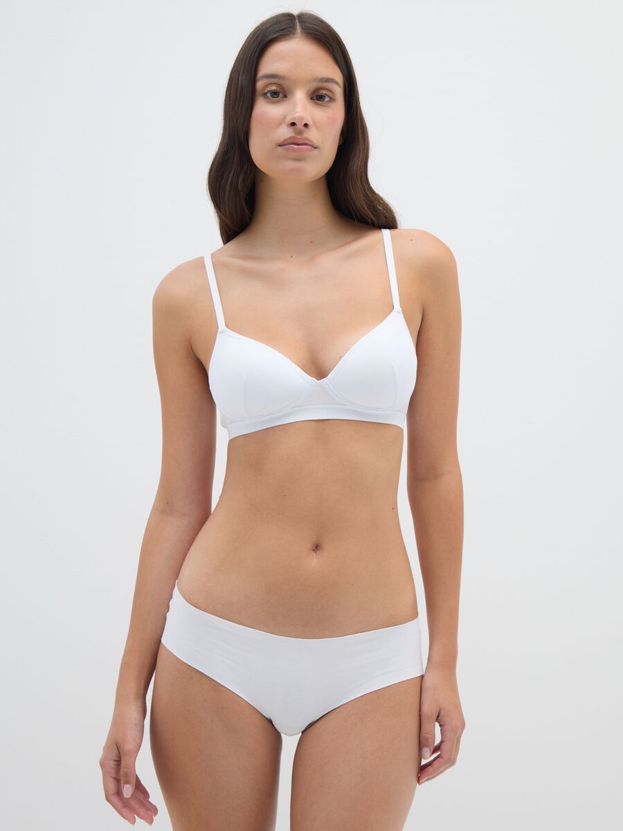 Slip in cotone elasticizzato bianco regular fit_0