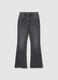 Grey stretch cotton flare jeans_4